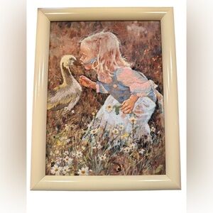 Textile Needlepoint Simplicity Stitchery “Star and the Gosling” 9x12 framed